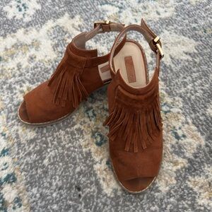 Top Shop • Open-Toe Fringe Shoes/Sandals